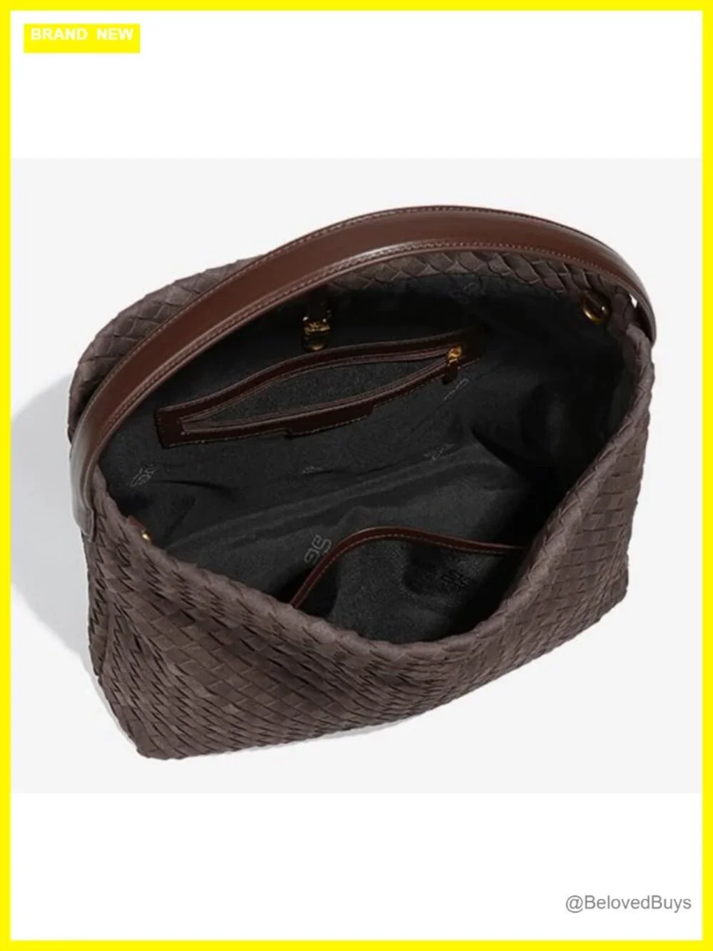 Woven Suede Hobo Shoulder Bag